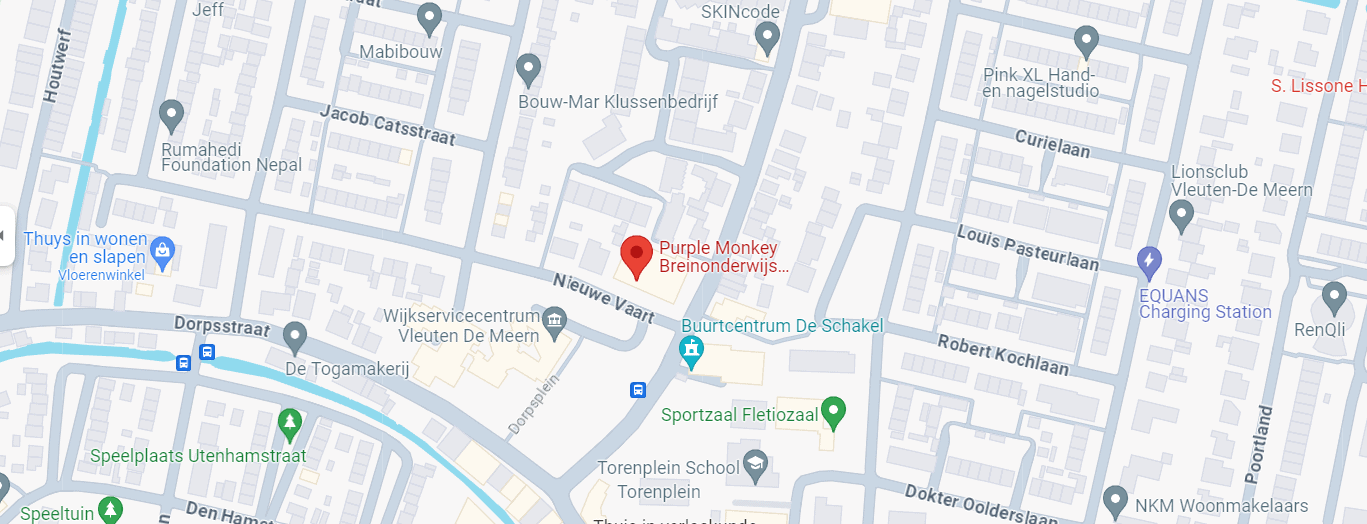 map uitsnede locatie Purple Monkey